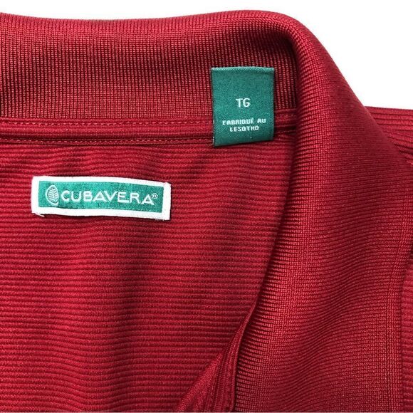 Cubavera Men’s Solid Textured Polo Biking Red Size XL - Picture 9 of 11